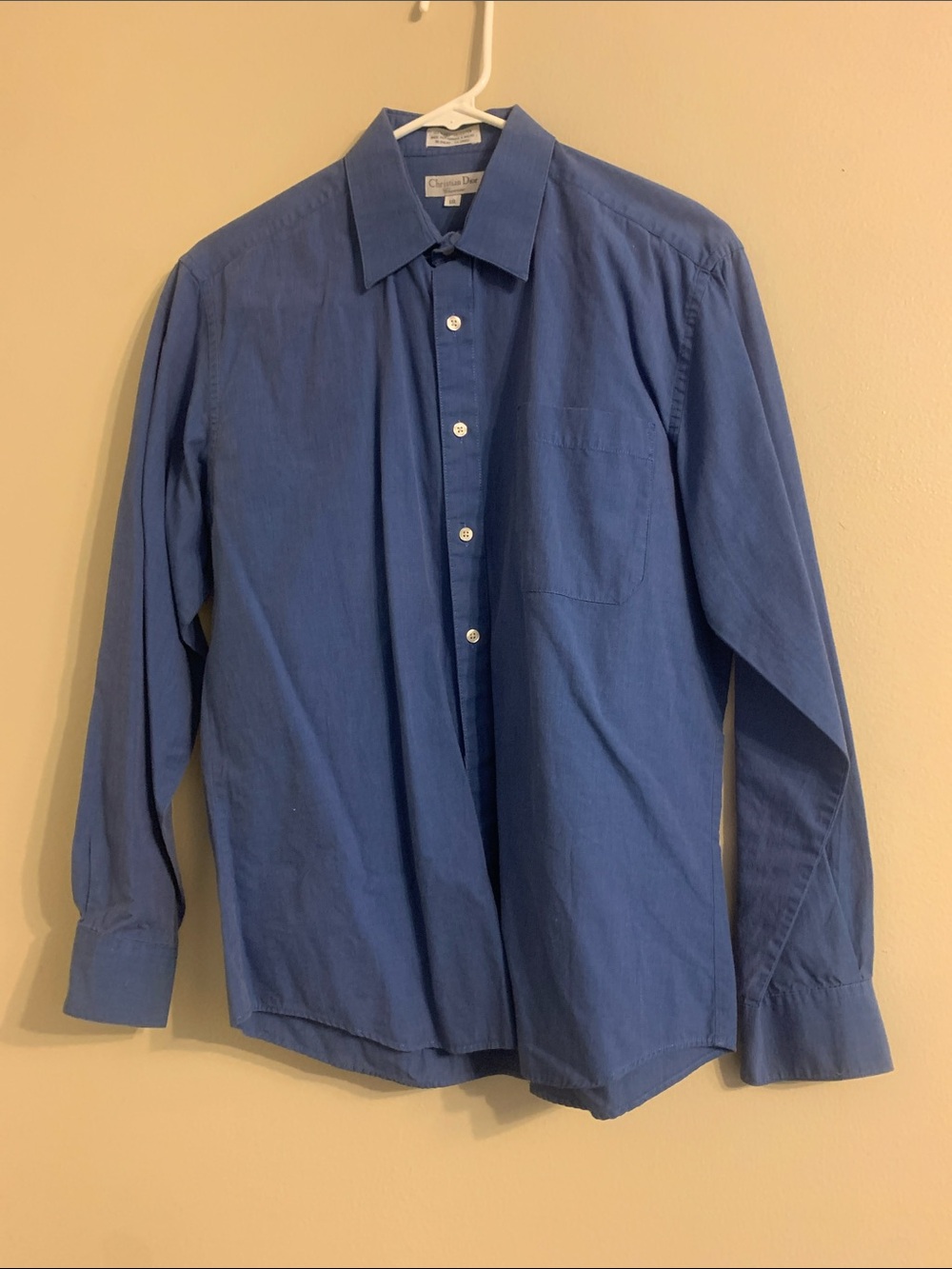 Dior boys 18 Classic Navy Blue Button-Up Dress Shirt